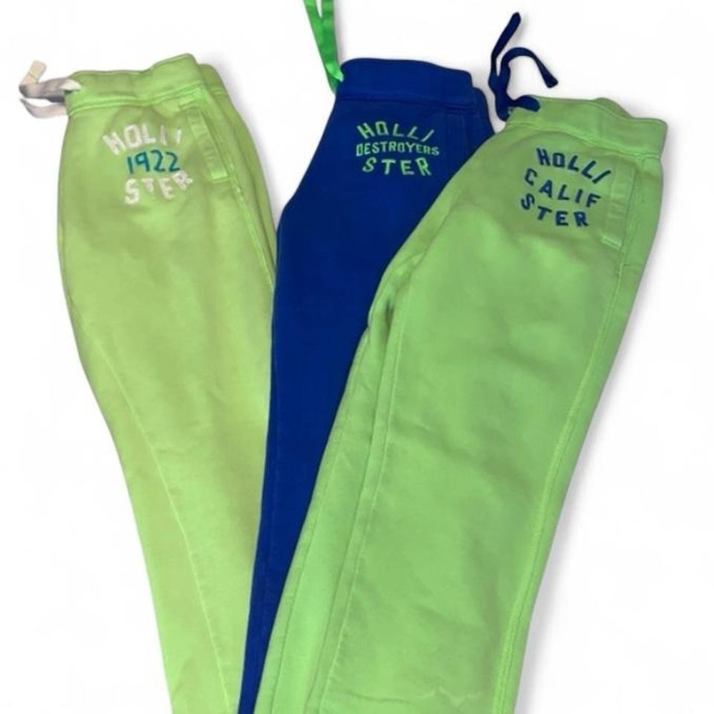Hollister bratz Lime Green and Royal Blue Joggers size small vintage Y2K lounge